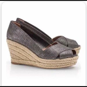 Tory Burch Peep toe wedge espadrilles 8.5